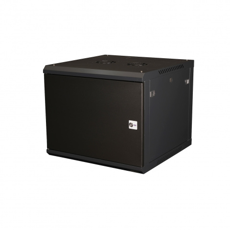 Шкаф 19" телекоммуникационный настенный, 9U 501x600х600 мм, дверь металл, черный